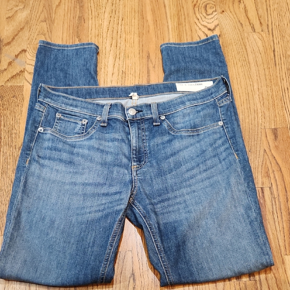 Rag & Bone Blue Denim Skinny Jeans